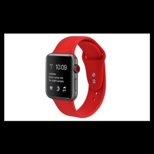 Silicone red Apple Watch Band.